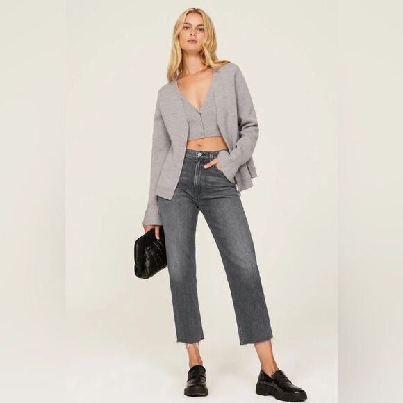 Citizens of Humanity  Daphne Crop Raw Hem Straight Leg Jeans in All Nighter 26 - Picture 1 of 15